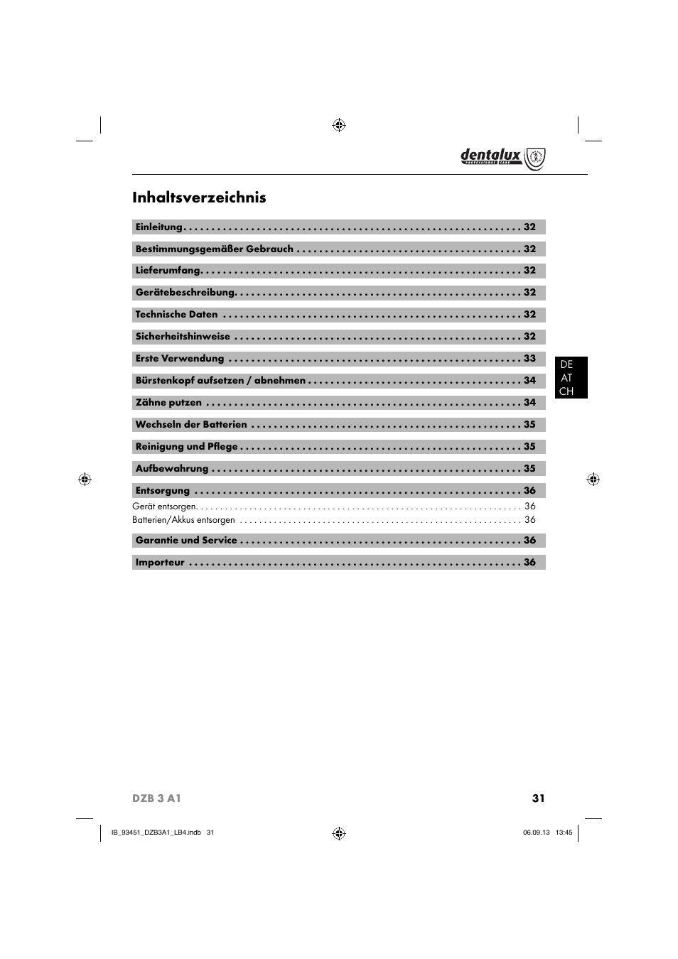 Dentalux DZB 3 A1 User Manual | Page 34 / 40