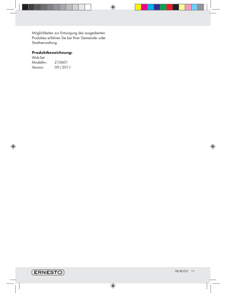Ernesto Z10601 User Manual | Page 11 / 13