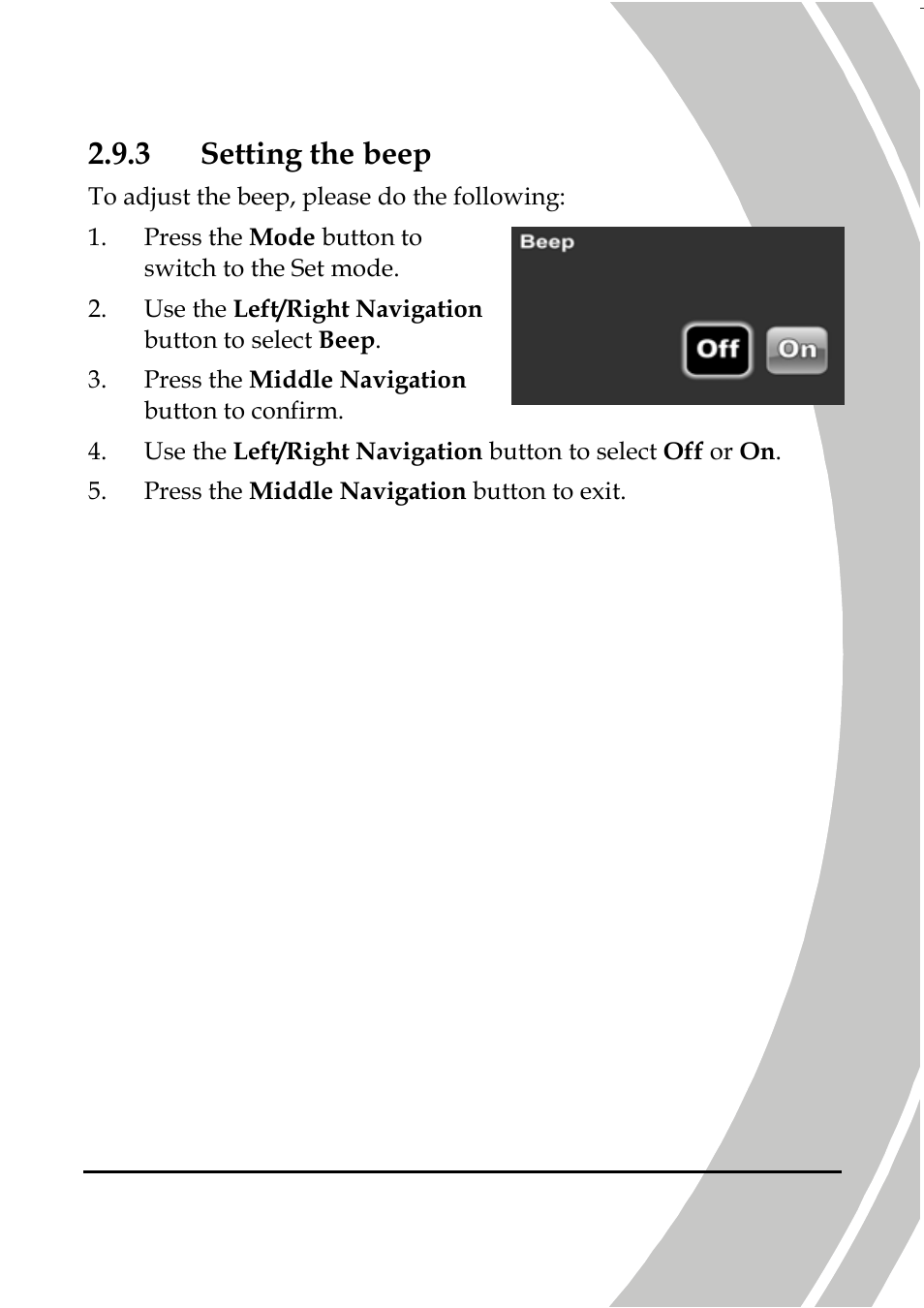 3 setting the beep | DXG Technology DXG Sportster DXG-5B7V User Manual | Page 27 / 60