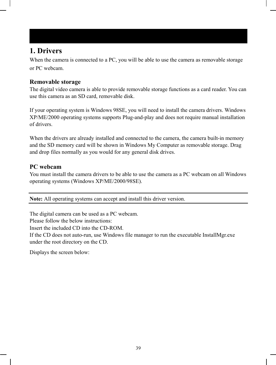 Driver and application software installation, Drivers | DXG Technology DXG-571V User Manual | Page 40 / 49