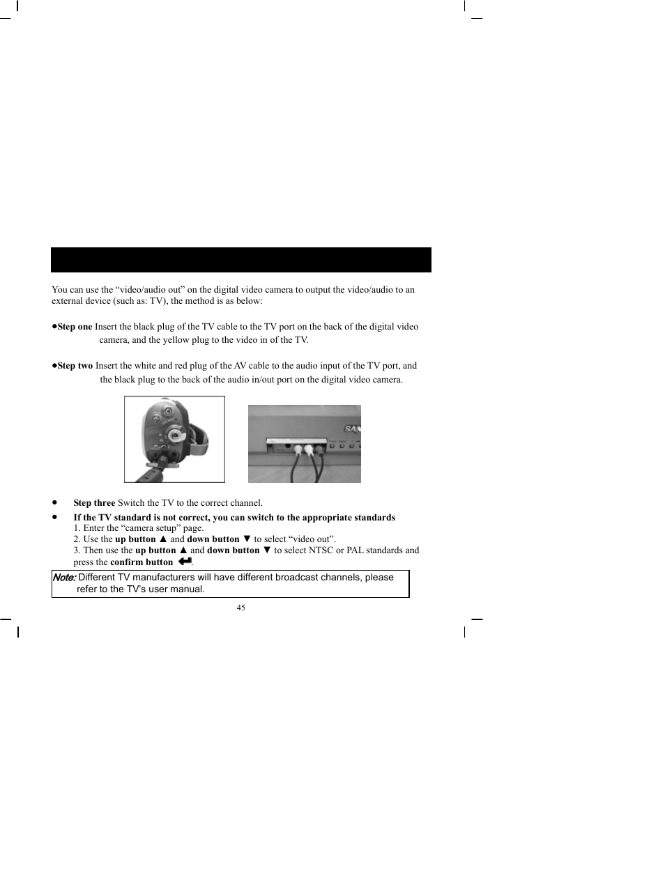 How to use usb pen-driver data copy, Video/audio out | DXG Technology DXG-505V User Manual | Page 46 / 60