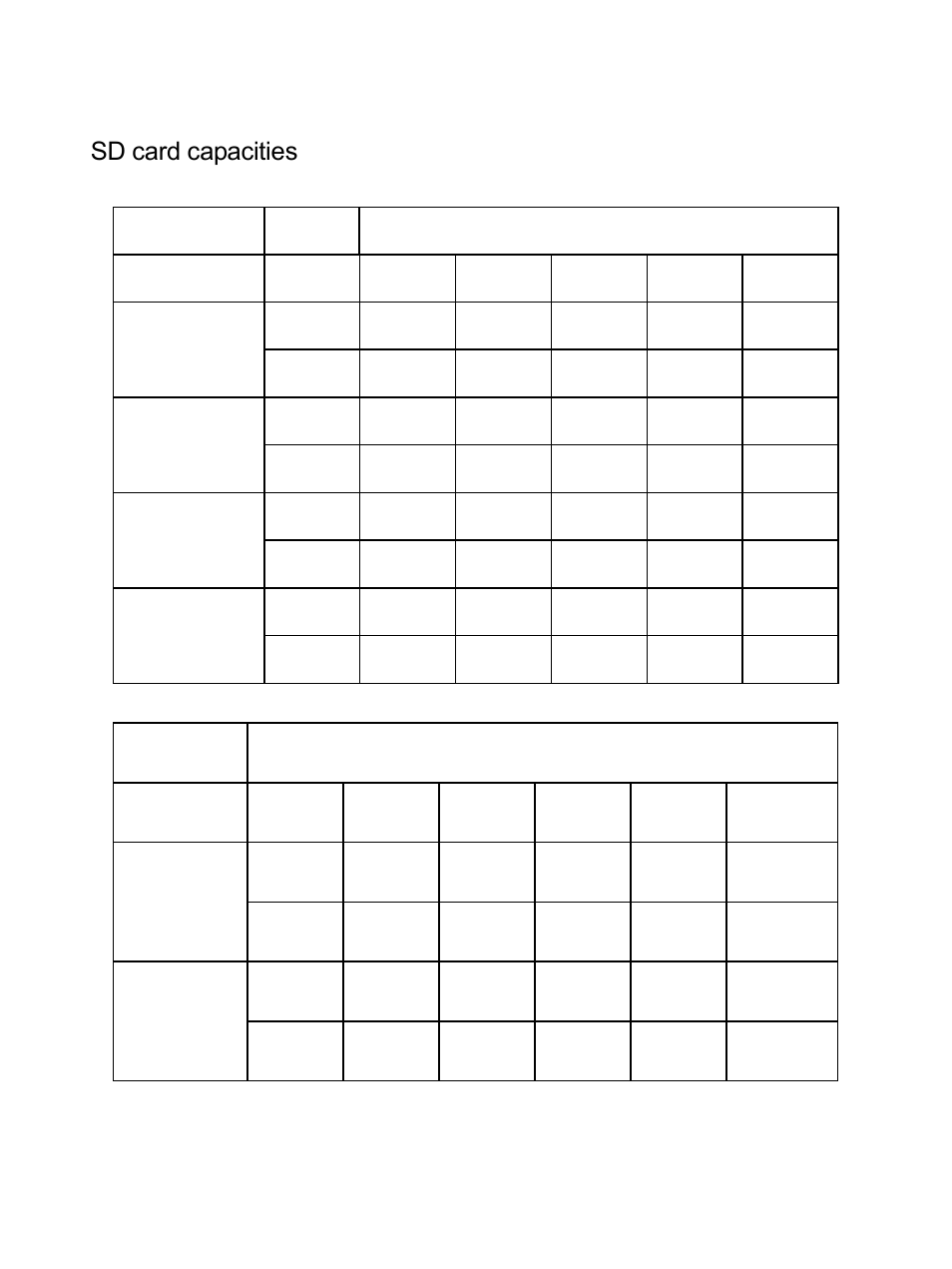 Appendix a, Sd card capacities | DXG Technology DXG-506V User Manual | Page 48 / 50