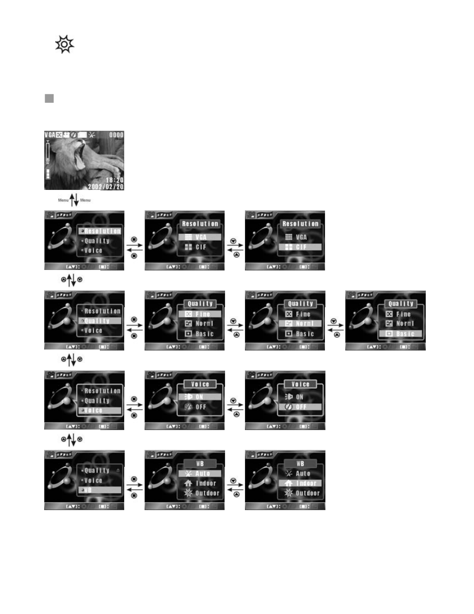 Video menu navigation | DXG Technology DXG-301V User Manual | Page 27 / 54