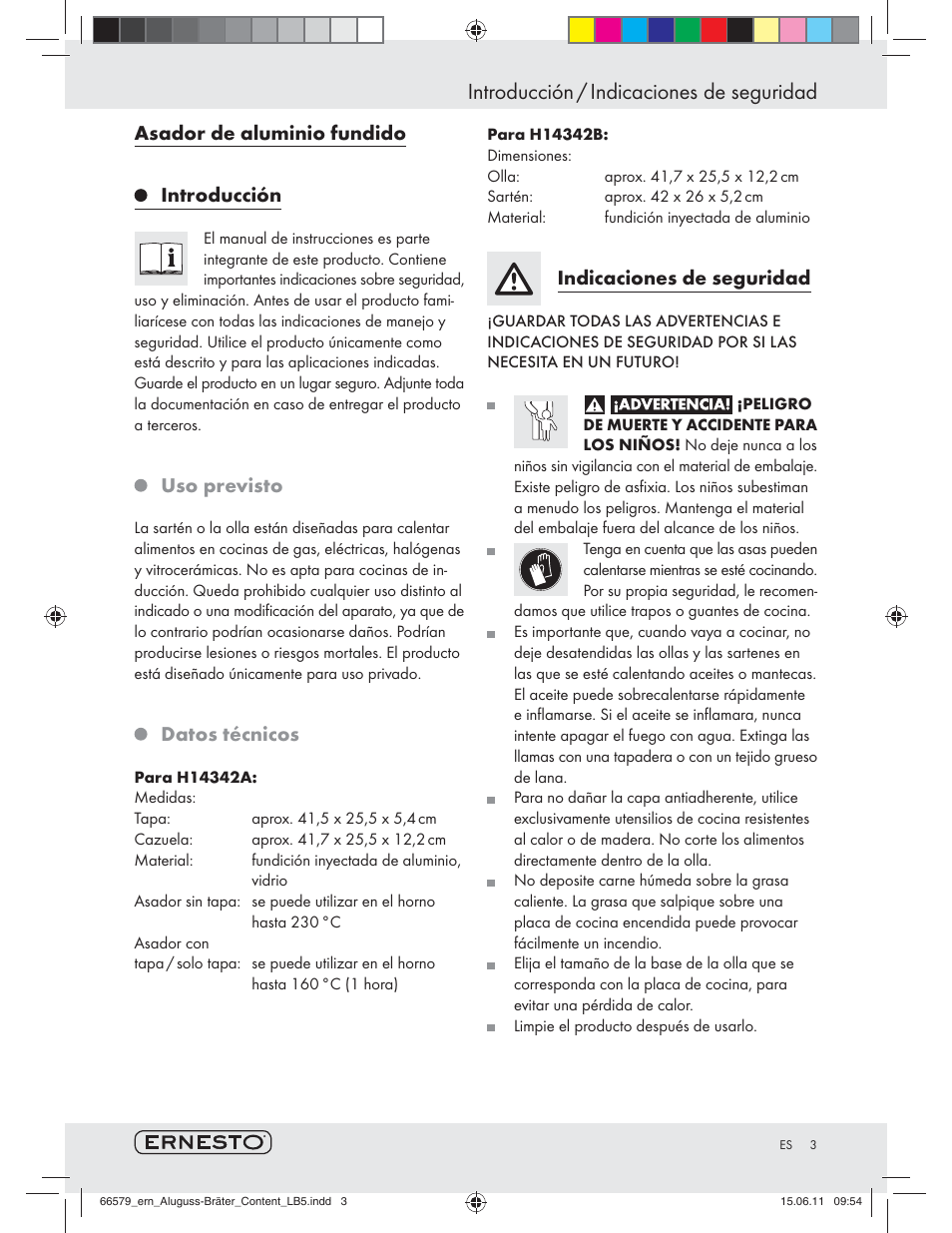 Ernesto H14342A / H14342B User Manual | 10 pages