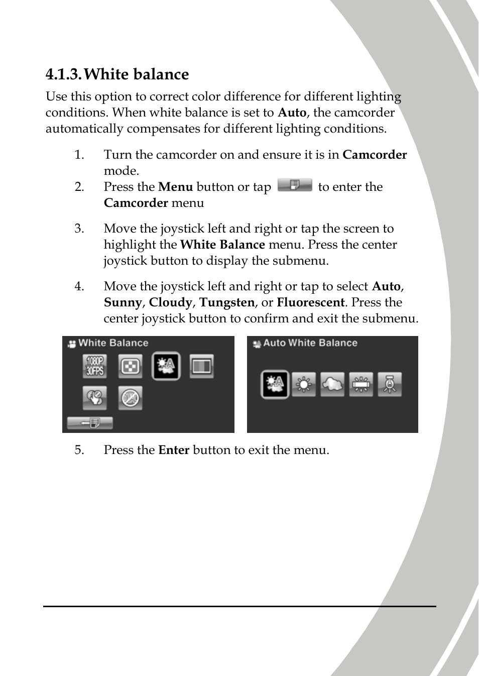 White balance | DXG Technology DXG-A85V HD User Manual | Page 47 / 78