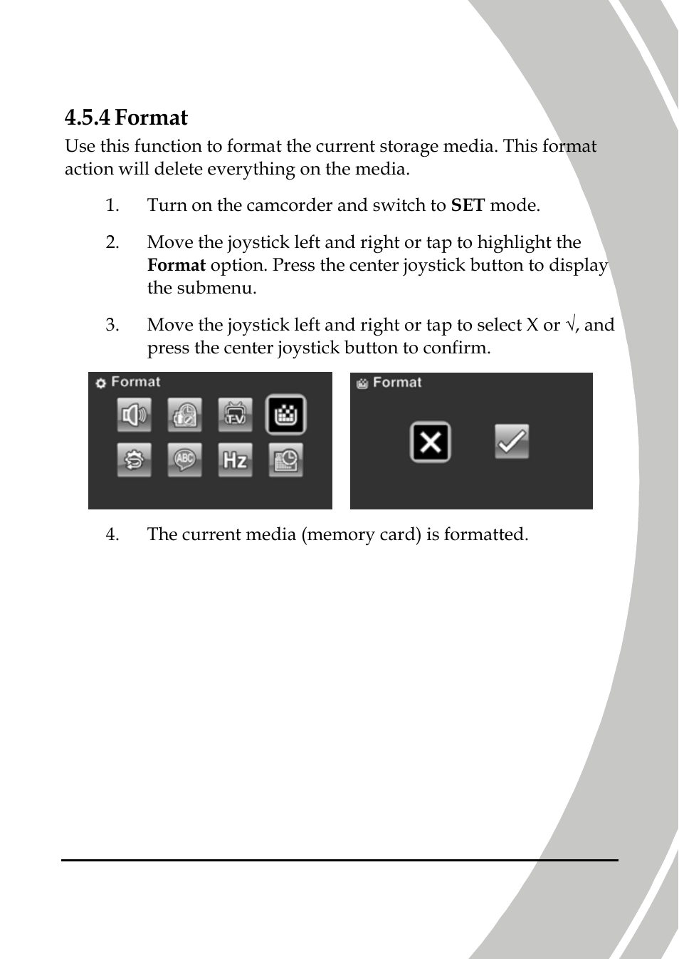 Format, 4 format | DXG Technology DXG-A85V HD User Manual | Page 67 / 78