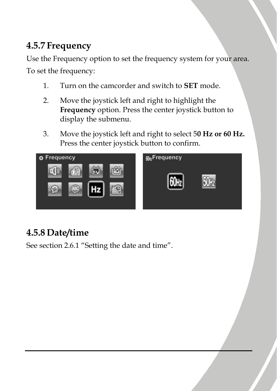Frequency, Date/time, 7 frequency | 8 date/time | DXG Technology DXG-A85V HD User Manual | Page 69 / 78