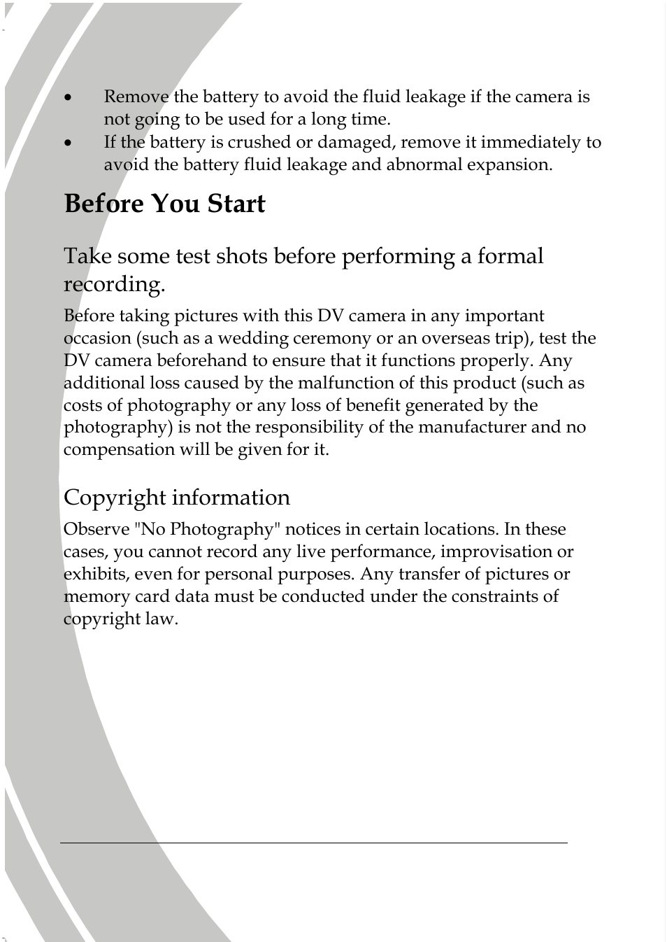 Before you start, Copyright information | DXG Technology DXG-587V HD User Manual | Page 10 / 82