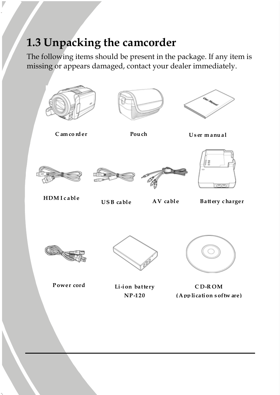 Unpacking the camcorder, 3 unpacking the camcorder | DXG Technology DXG-587V HD User Manual | Page 12 / 82