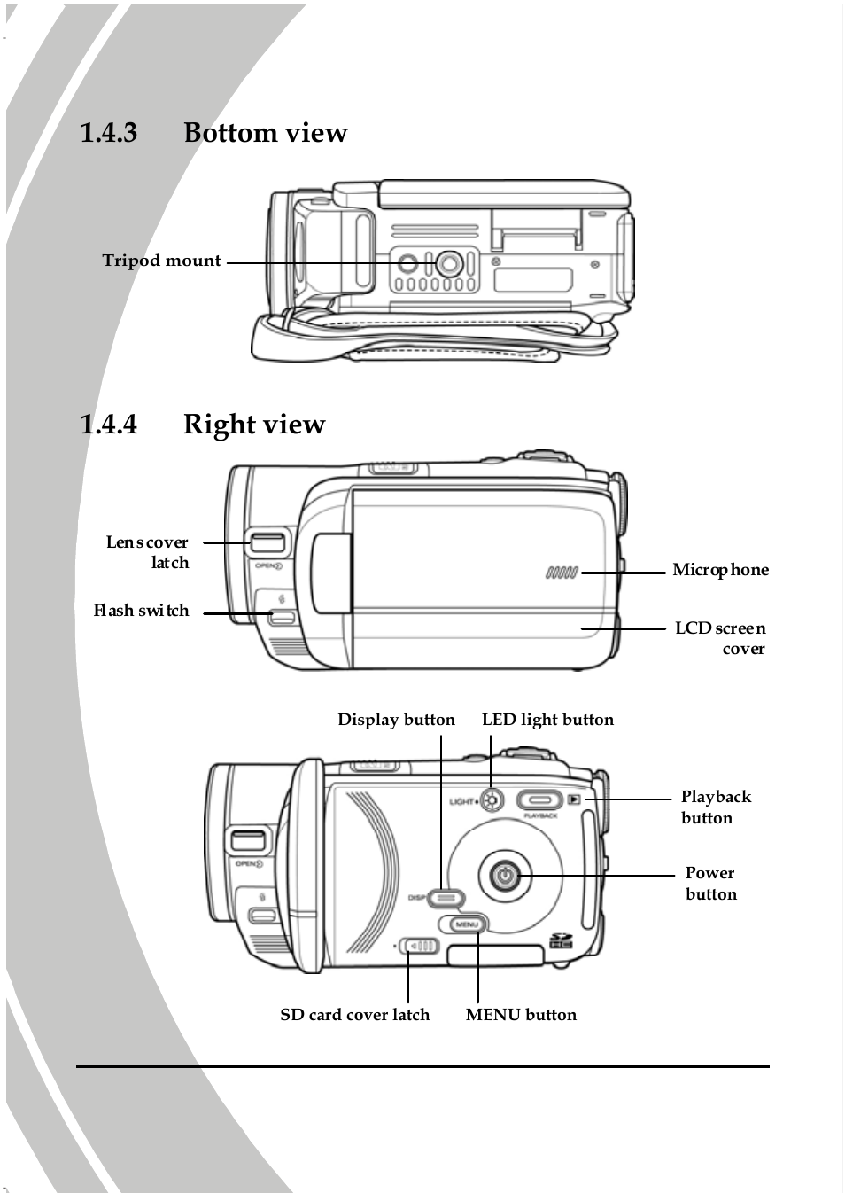 Bottom view, Right view, 3 bottom view | 4 right view | DXG Technology DXG-587V HD User Manual | Page 14 / 82