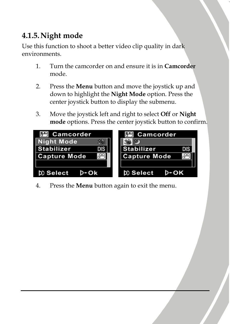 Night mode | DXG Technology DXG-587V HD User Manual | Page 53 / 82