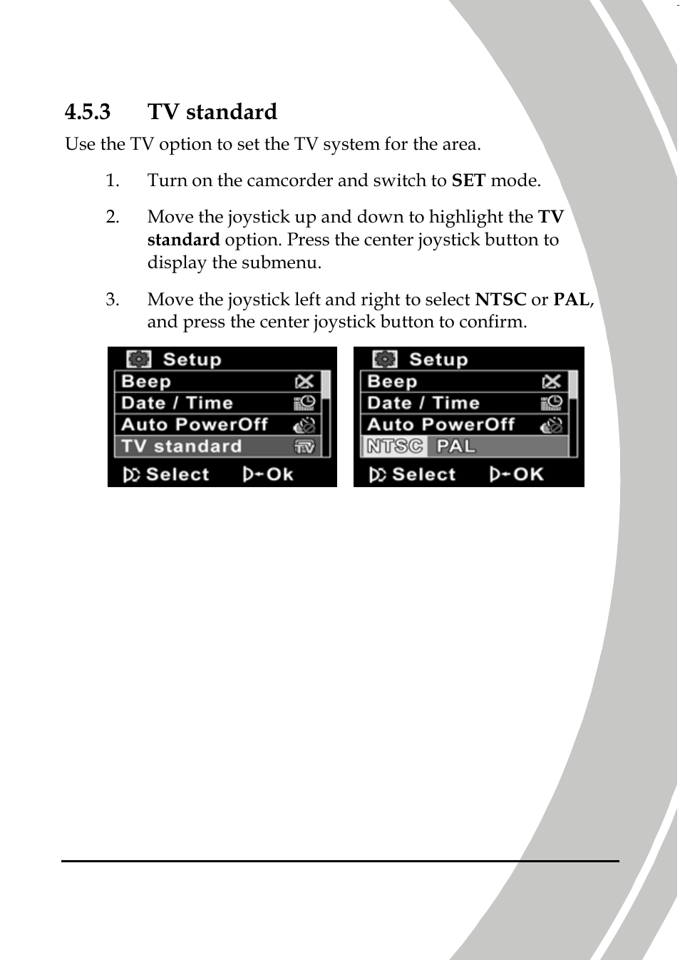 Tv standard, 3 tv standard | DXG Technology DXG-587V HD User Manual | Page 71 / 82