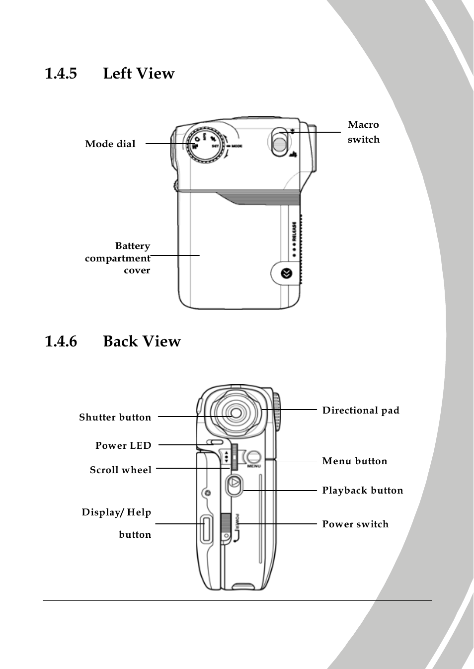 Left view, Back view, 5 left view | 6 back view | DXG Technology DXG-565V User Manual | Page 17 / 98