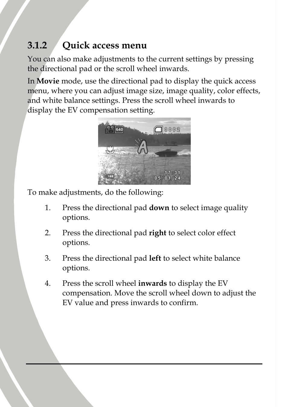 Quick access menu, 2 quick access menu | DXG Technology DXG-565V User Manual | Page 40 / 98