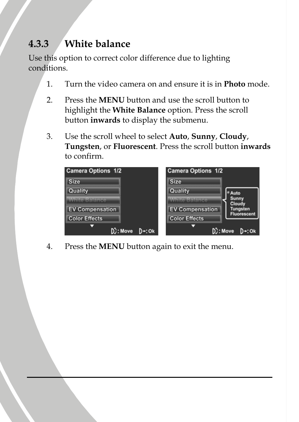 White balance, 3 white balance | DXG Technology DXG-565V User Manual | Page 62 / 98