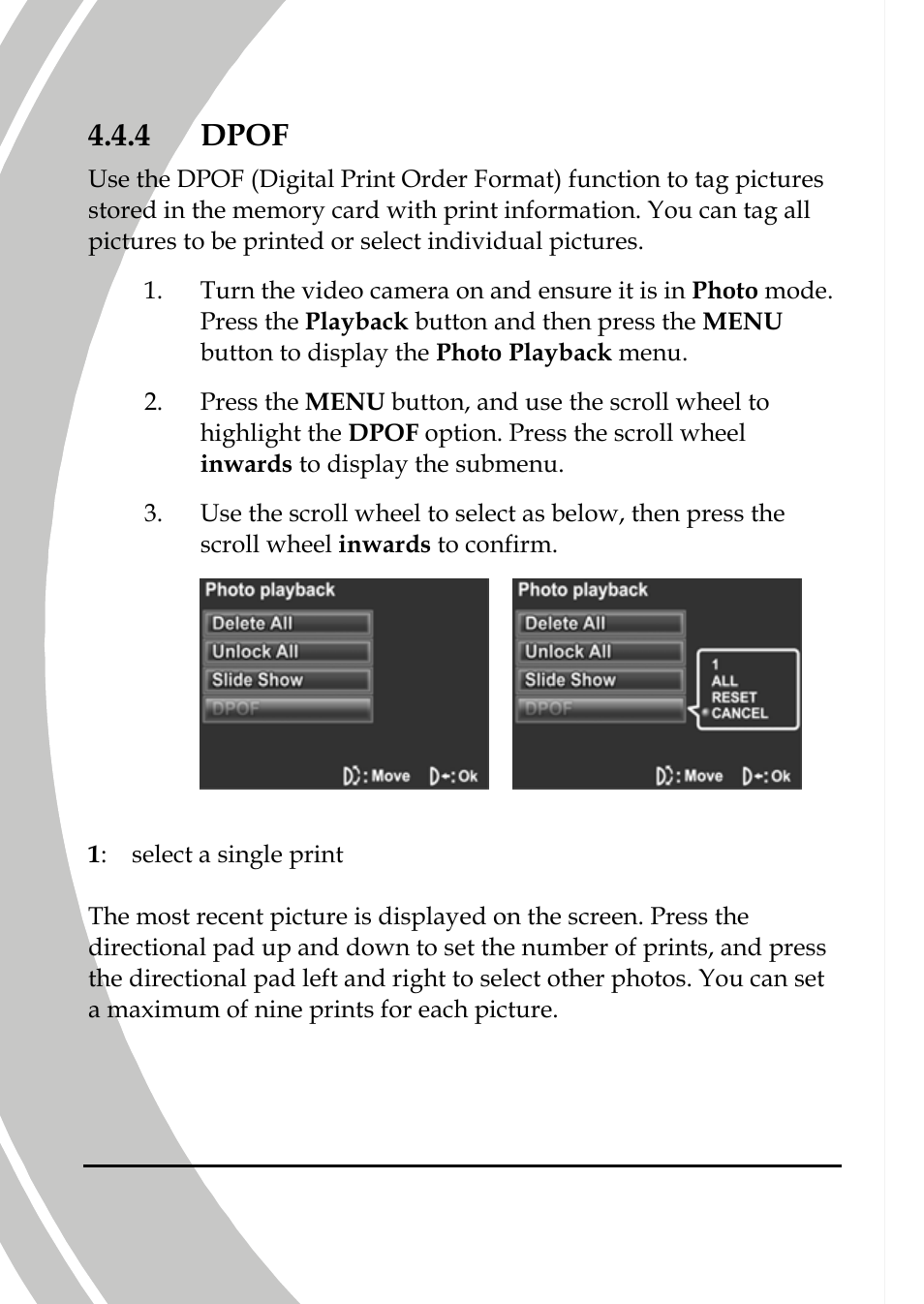 Dpof, 4 dpof | DXG Technology DXG-565V User Manual | Page 70 / 98