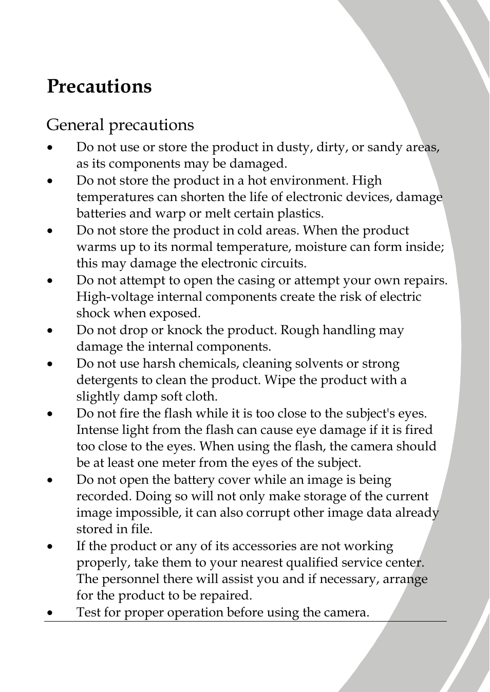 Precautions, General precautions | DXG Technology DXG-565V User Manual | Page 9 / 98