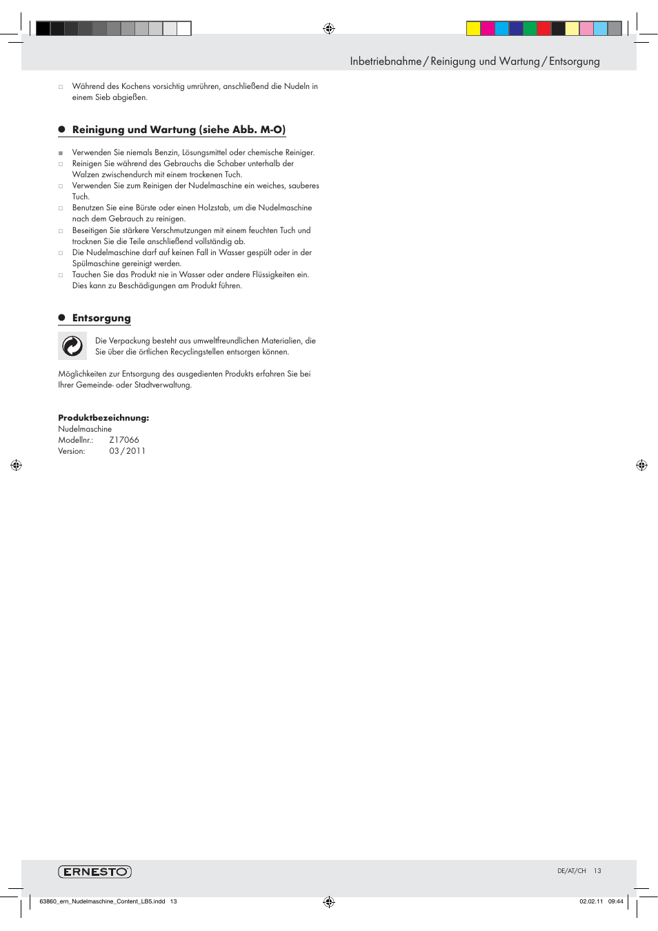 Ernesto Z17066 User Manual | Page 11 / 11