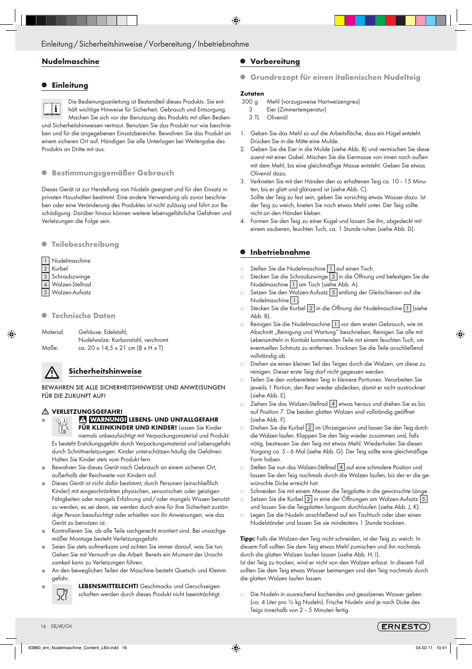 Ernesto Z17066 User Manual | Page 14 / 15