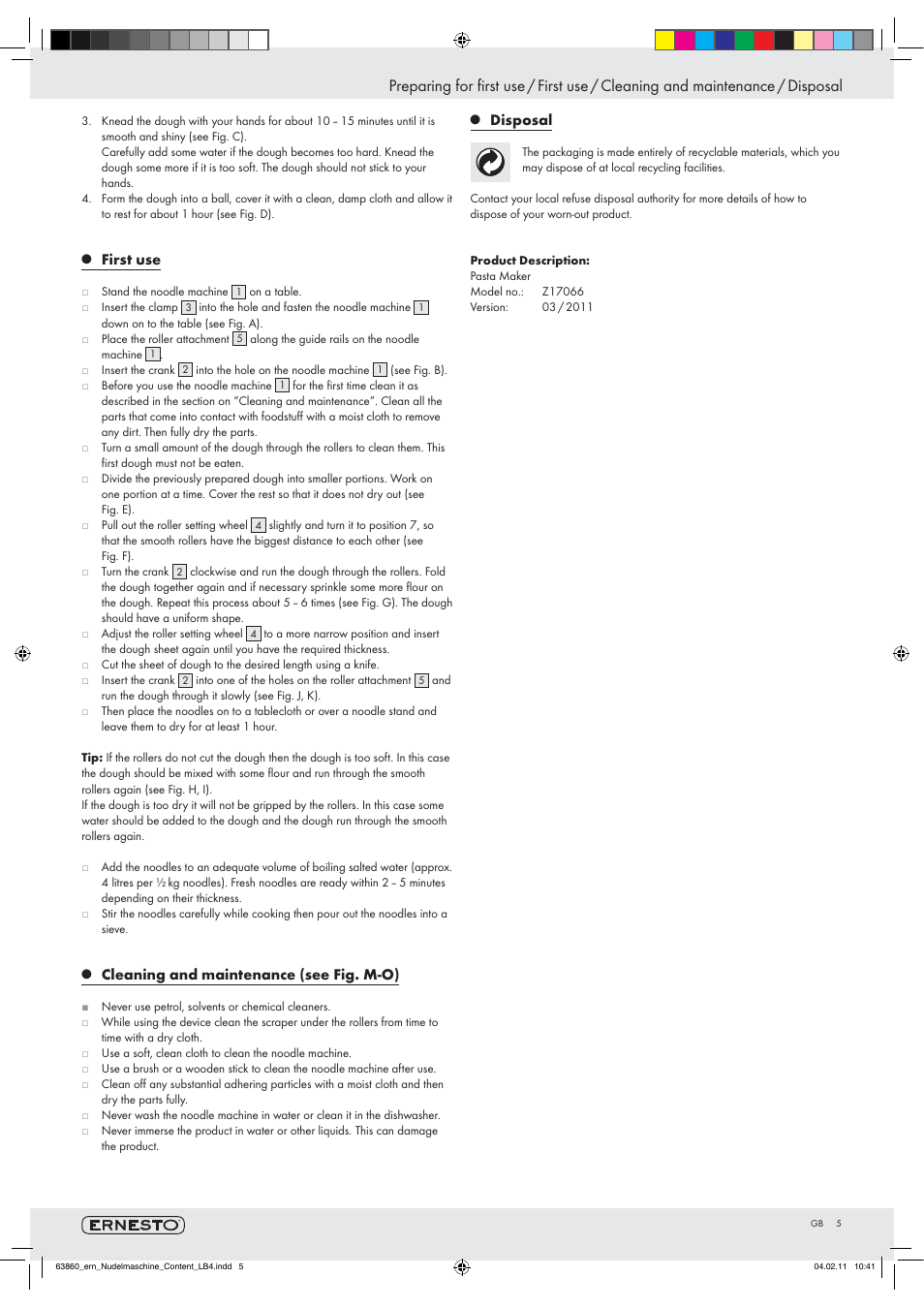 Ernesto Z17066 User Manual | Page 3 / 15