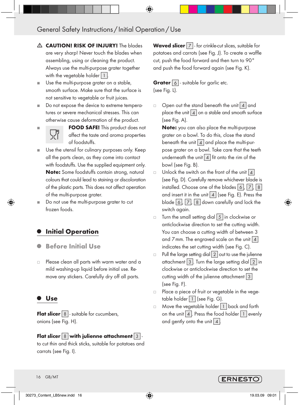 Initial operation, Before initial use | Ernesto Z28071 User Manual | Page 14 / 18