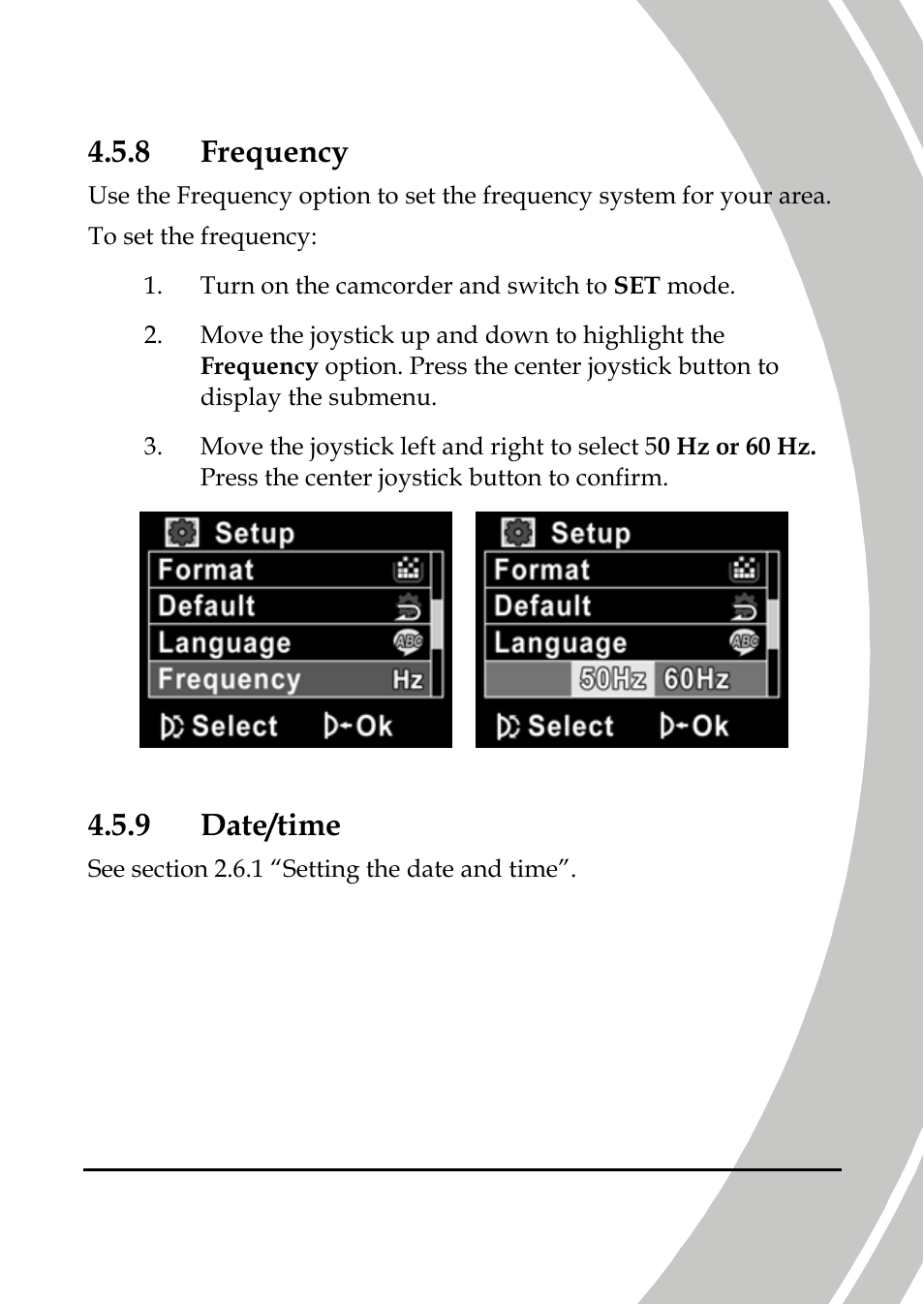 Frequency, Date/time, 8 frequency | 9 date/time | DXG Technology DXG-595V User Manual | Page 73 / 85