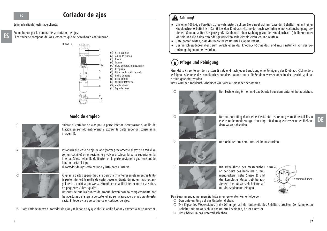 Es cortador de ajos | Ernesto Meat Tenderiser User Manual | Page 4 / 10