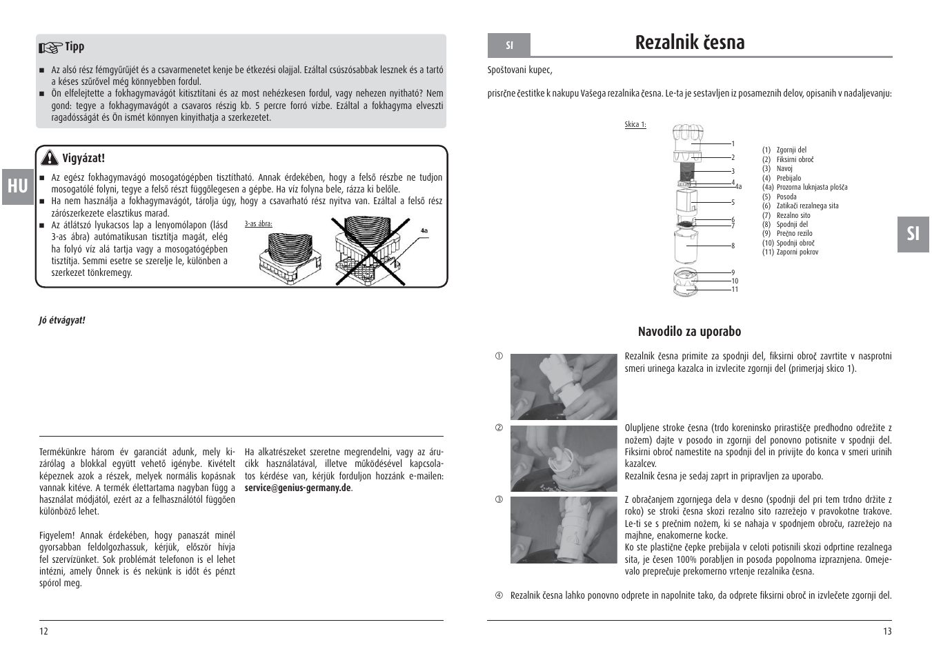 Si rezalnik esna, Navodilo za uporabo | Ernesto Meat Tenderiser User Manual | Page 12 / 12