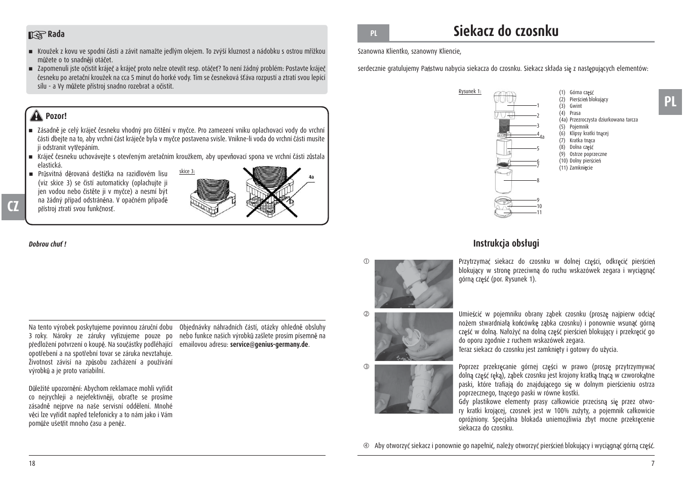 Pl siekacz do czosnku, Instrukcja obsługi | Ernesto Meat Tenderiser User Manual | Page 7 / 12