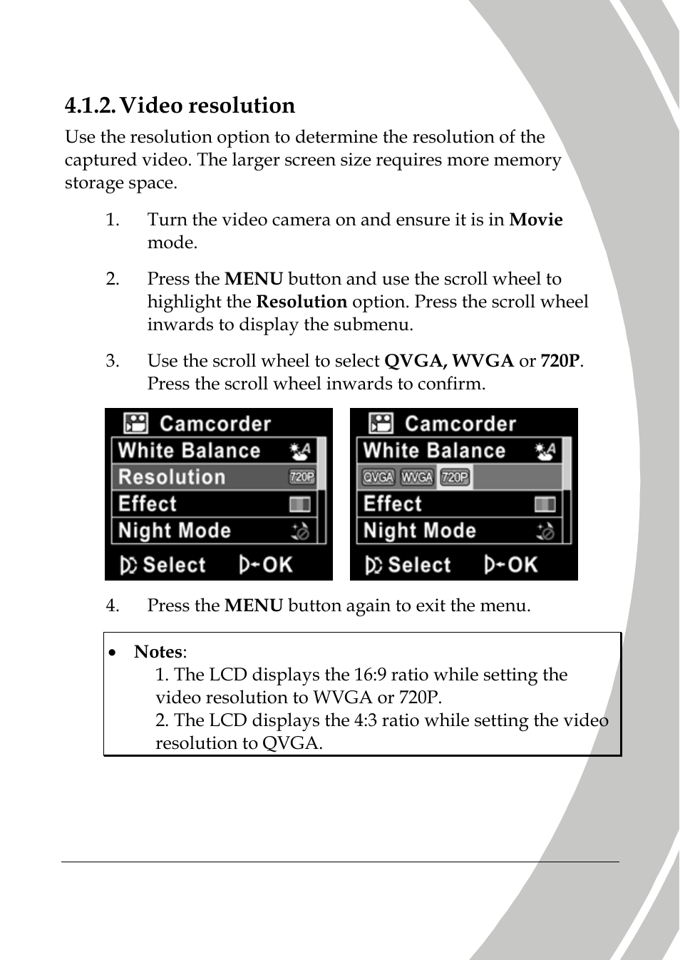 Video resolution | DXG Technology DXG-517V HD User Manual | Page 49 / 84