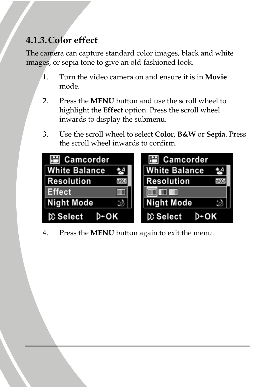 Color effect | DXG Technology DXG-517V HD User Manual | Page 50 / 84