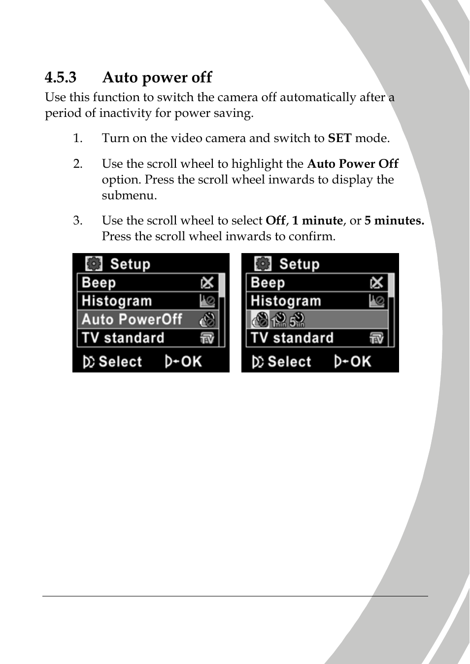 Auto power off, 3 auto power off | DXG Technology DXG-517V HD User Manual | Page 69 / 84