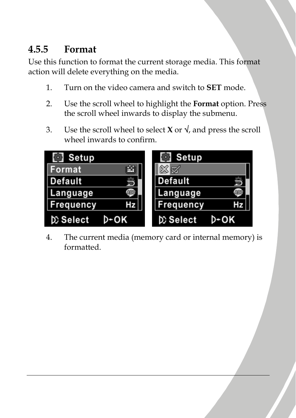Format, 5 format | DXG Technology DXG-517V HD User Manual | Page 71 / 84