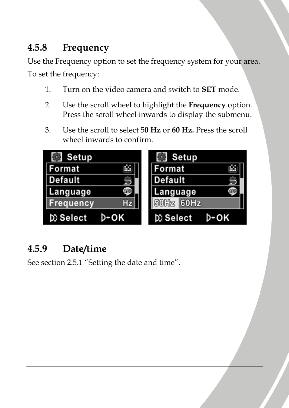 Frequency, Date/time, 8 frequency | 9 date/time | DXG Technology DXG-517V HD User Manual | Page 73 / 84