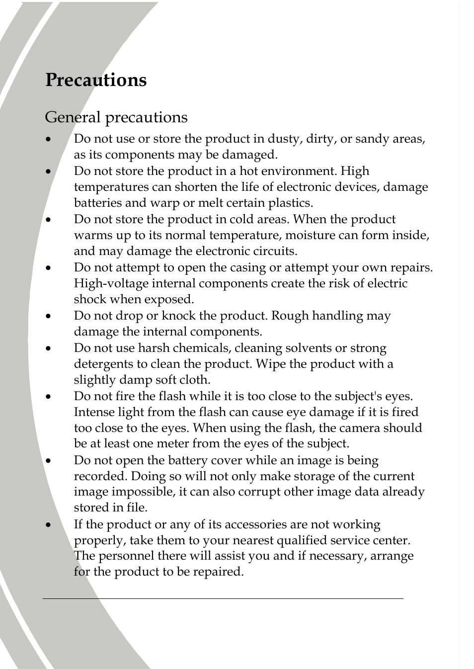 Precautions, General precautions | DXG Technology DXG-517V HD User Manual | Page 8 / 84