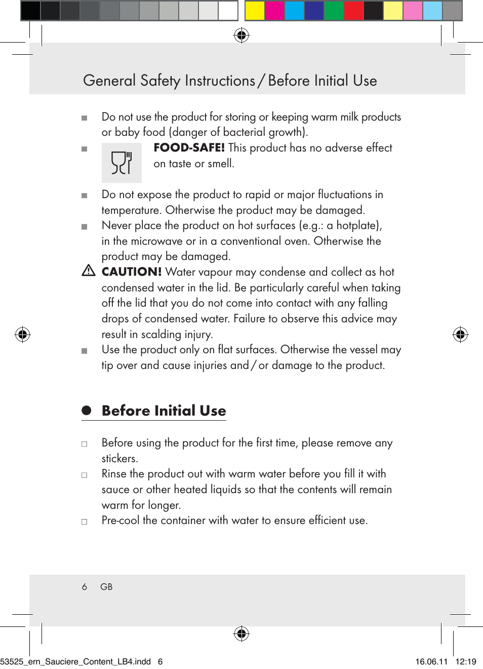 General safety instructions / before initial use, Before initial use | Ernesto Z31029 User Manual | Page 4 / 44