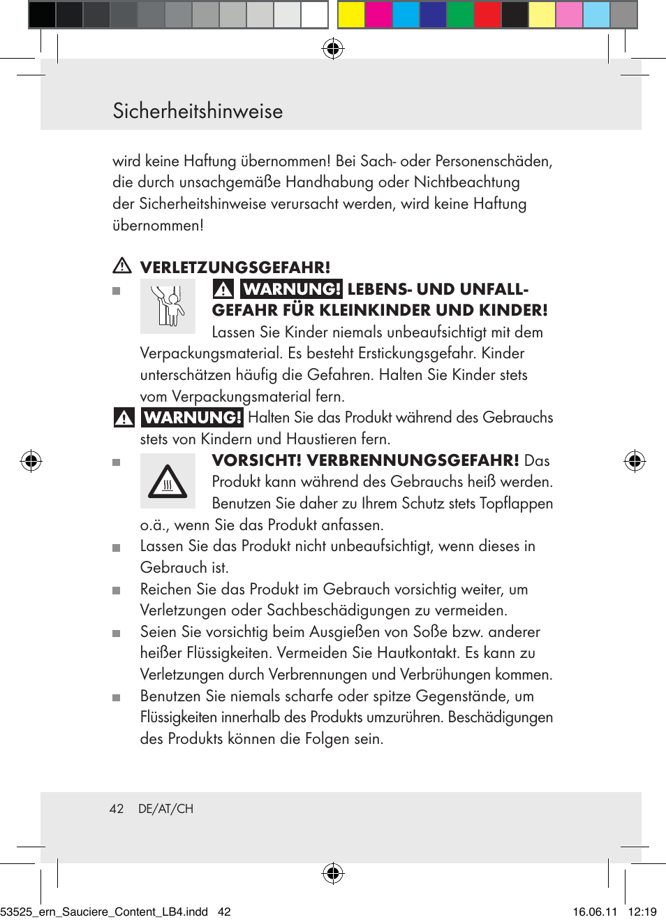 Sicherheitshinweise | Ernesto Z31029 User Manual | Page 40 / 44