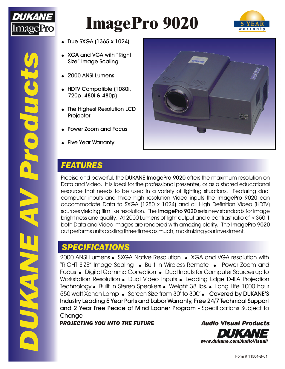 Dukane ImagePro 9020 User Manual | 2 pages
