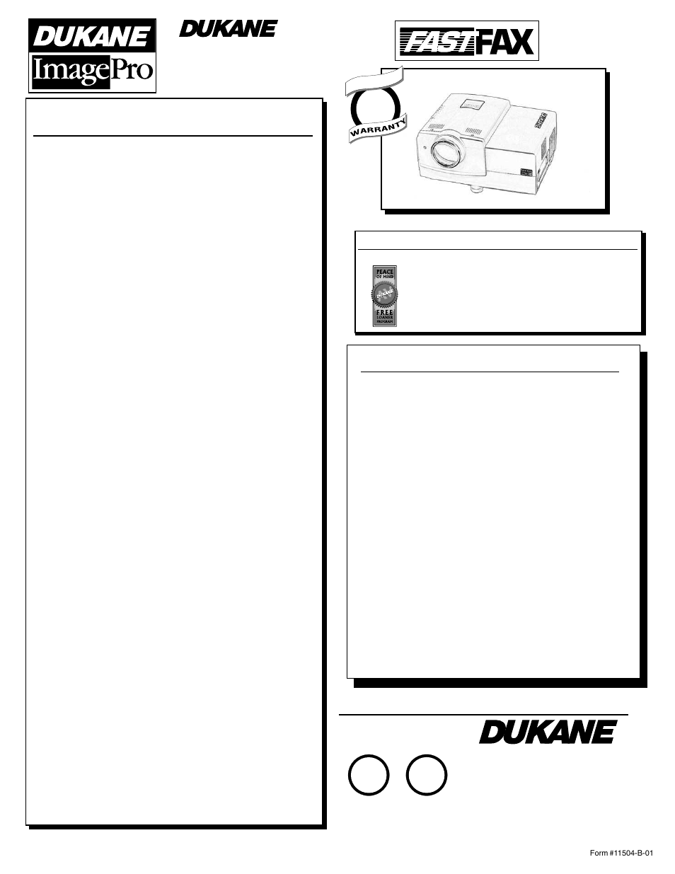 Audio visual products, Projector features specifications (cont.) | Dukane ImagePro 9020 User Manual | Page 2 / 2