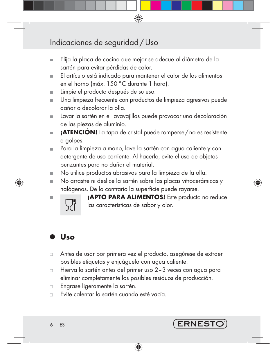 Indicaciones de seguridad / uso | Ernesto Z29484 User Manual | Page 6 / 25