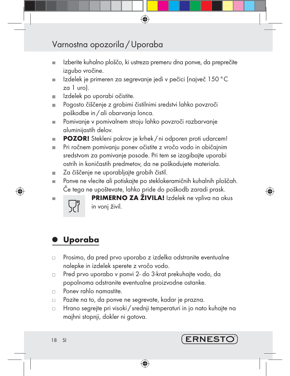 Varnostna opozorila / uporaba, Uporaba | Ernesto Z29484 User Manual | Page 18 / 33