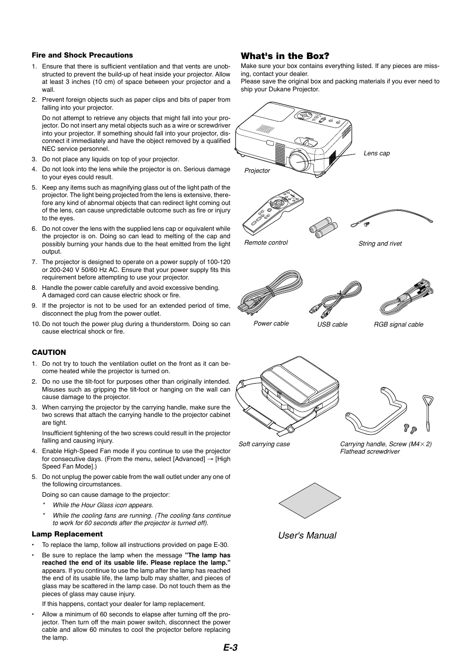 What's in the box, User's manual | Dukane 8767 User Manual | Page 3 / 40