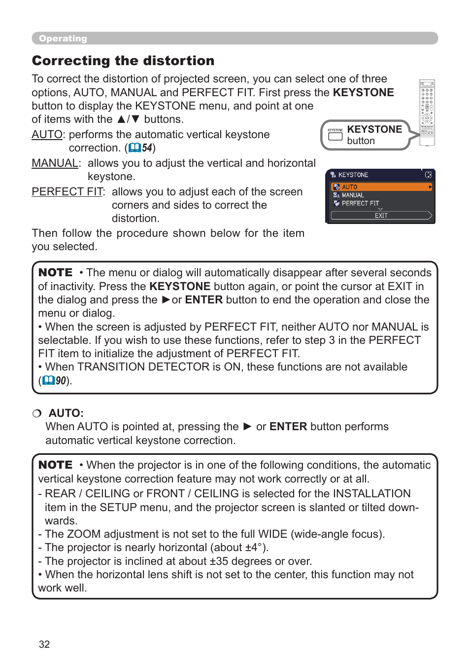 Correcting the distortion | Dukane Projector 976SX User Manual | Page 32 / 128