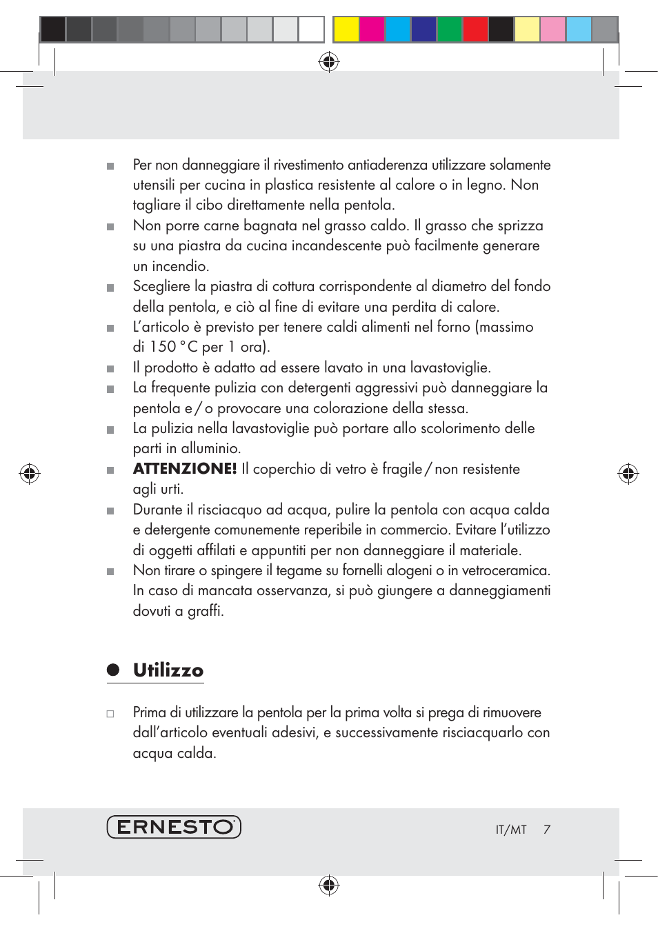 Utilizzo | Ernesto H14270 User Manual | Page 7 / 18