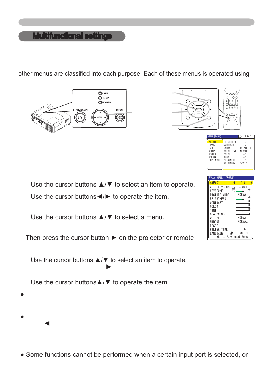 Multifunctional settings using the menu function, Multifunctional settings | Dukane 401-8755E-01 User Manual | Page 26 / 82