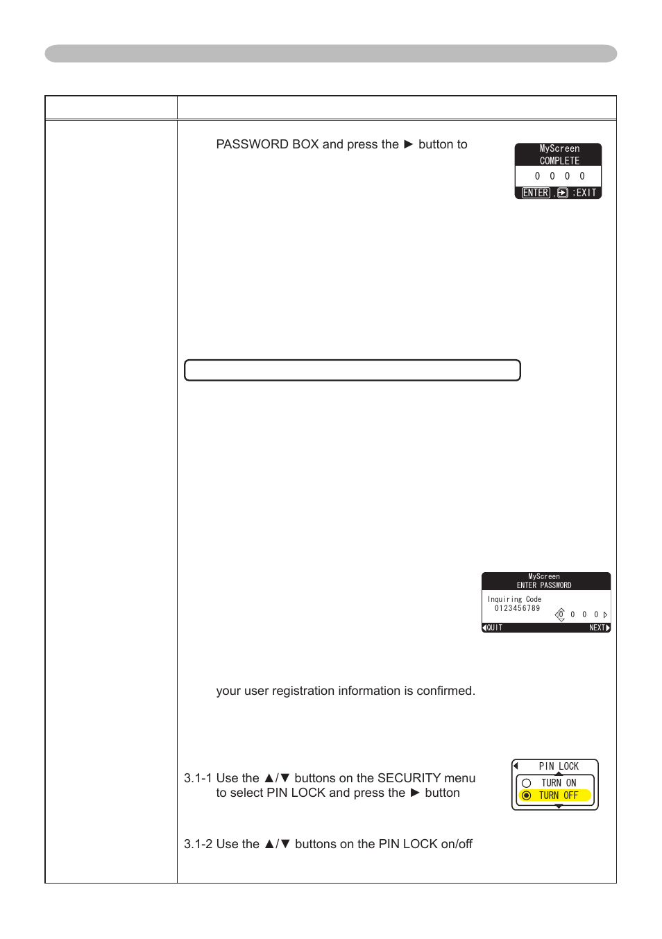 Using the pin lock function, Option menu (continued) | Dukane 401-8755E-01 User Manual | Page 48 / 82