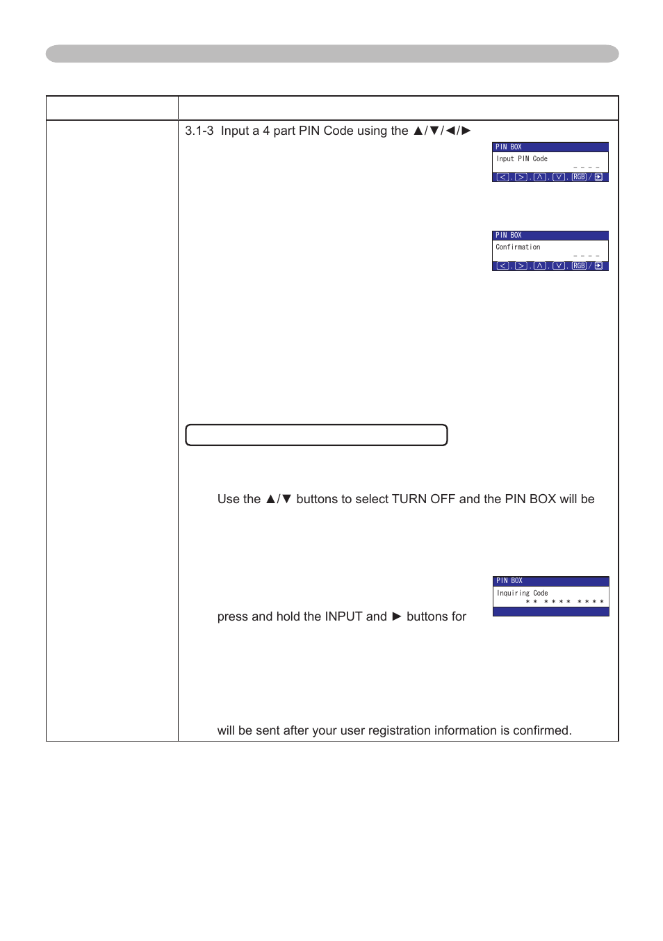 Option menu (continued), 47 item description security, 2 turning off the pin lock function | 3 if you have forgotten your pin code | Dukane 401-8755E-01 User Manual | Page 49 / 82