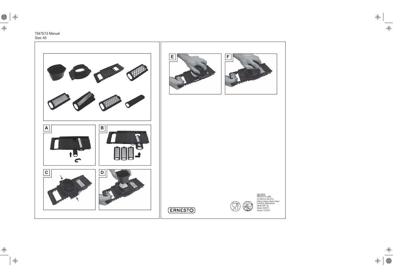 Ernesto Z30915 User Manual | 1 page