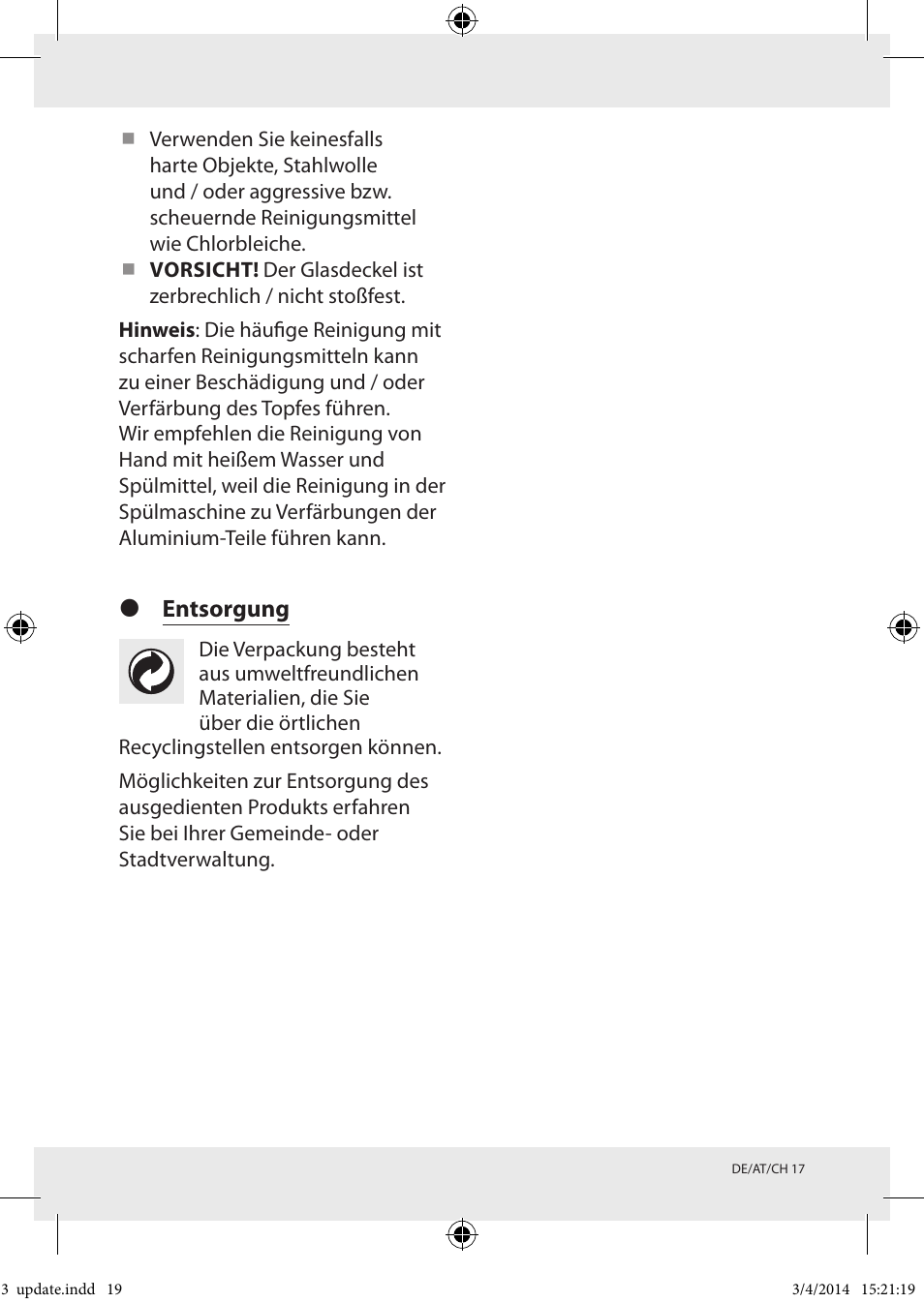 Ernesto Z32128A/ Z32128B User Manual | Page 19 / 20