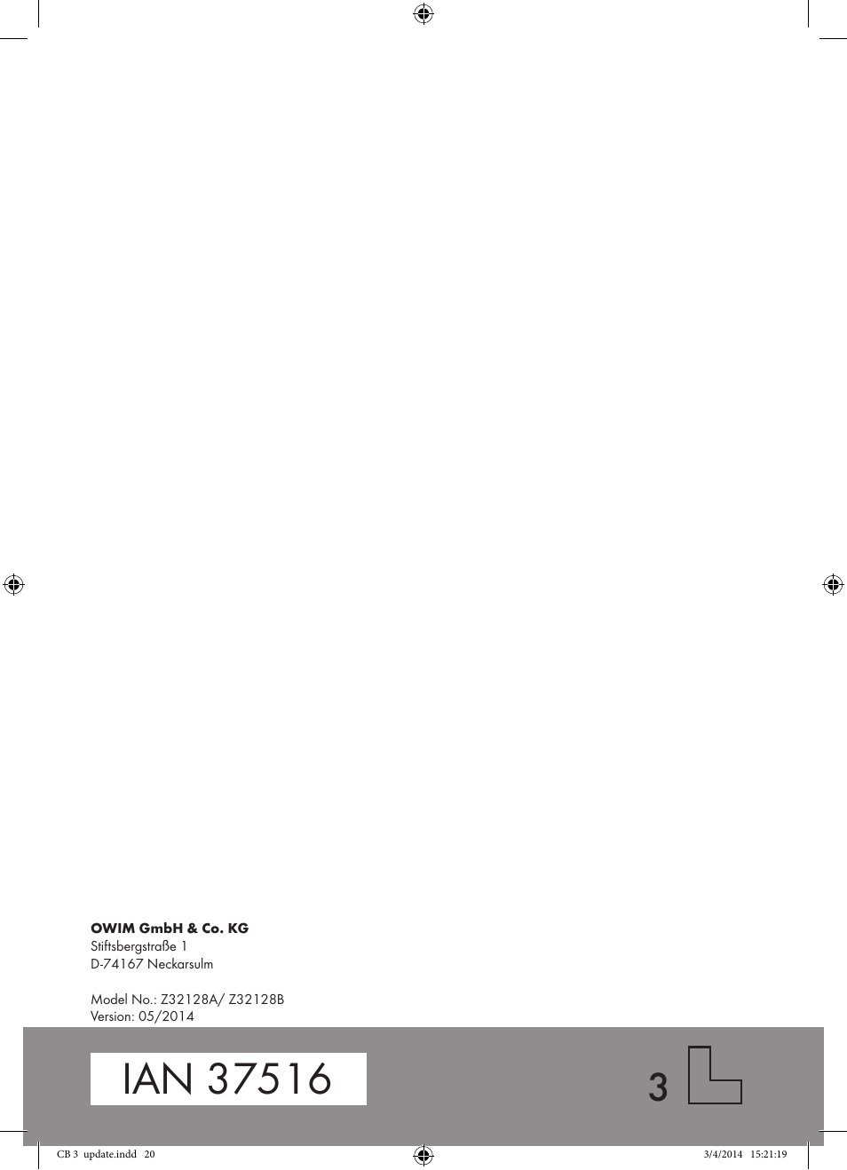 Ernesto Z32128A/ Z32128B User Manual | Page 20 / 20